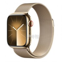 Фото APPLE Watch Series 9 GPS + Cellular 41mm Gold Stainless Steel Case with Gold Milanese Loop MRJ73