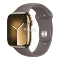 Фото APPLE Watch Series 9 GPS + Cellular 41mm Gold Stainless Steel Case with Clay Sport Band - M/L MRJ63