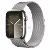 Фото APPLE Watch Series 9 GPS + Cellular 41mm Silver Stainless Steel Case with Silver Milanese Loop MRJ43