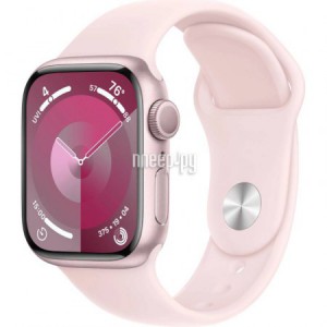 Фото APPLE Watch Series 9 GPS 41mm Pink Aluminium Case with Light Pink Sport Band - M/L MR943