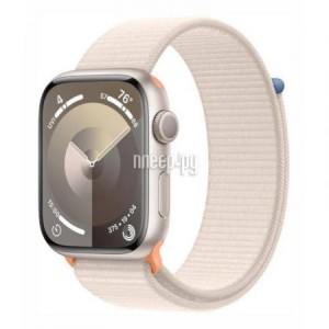 Фото APPLE Watch Series 9 GPS 41mm Starlight Aluminium Case with Starlight Sport Loop MR8V3