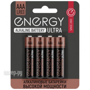 Фото ААА - Energy Ultra LR03/4B (4 штуки) 104406