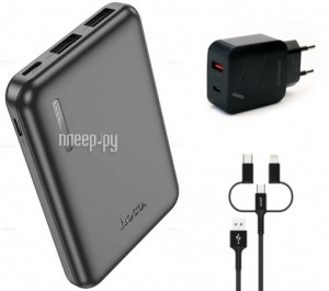 Фото Hoco Power Bank J115 Journey 5000mAh Black 6942007602358 Выгодный набор + подарок серт. 200Р!!!