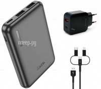 Фото Hoco Power Bank J115 Journey 5000mAh Black 6942007602358 Выгодный набор + подарок серт. 200Р!!!