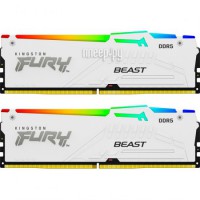 Фото Kingston Fury Beast White RGB DDR5 DIMM 6000MHz PC-48000 CL40 - 32Gb (2х16Gb) KF560C40BWAK2-32