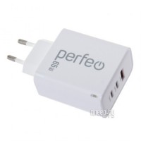 Фото Perfeo USB-A + 2xType-C 65W White I4655
