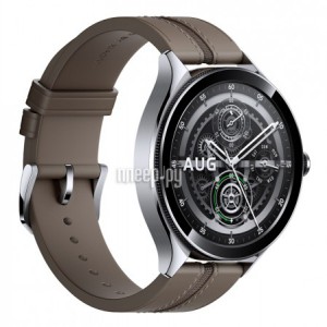 Фото Xiaomi Watch 2 Pro Silver Case with Brown Leather Strap M2234W1 / BHR7216GL