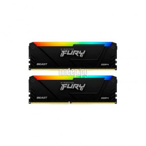 Фото Kingston Fury Beast Black RGB DDR4 DIMM 3200Mhz PC25600 CL32 - 64Gb (2x32Gb) KF432C16BB2AK2/64