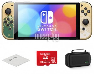 Фото Nintendo Switch OLED Zelda (без игр) Выгодный набор + подарок серт. 200Р!!!