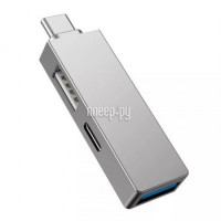 Фото Хаб USB Wiwu T02 Pro USB Type-C Grey 6936686405829