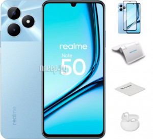 Фото Realme Note 50 4/128Gb Blue & Wireless Headphones Выгодный набор + подарок серт. 200Р!!!