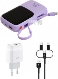Фото Baseus Power Bank Qpow Pro Digital Display Fast Charge 10000mAh 22.5W Purple PPQD020105 Выгодный набор + подарок серт. 200Р!!!