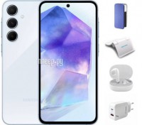 Фото Samsung SM-A556 Galaxy A55 8/256Gb Ice Blue & Wireless Headphones Выгодный набор + подарок серт. 200Р!!!