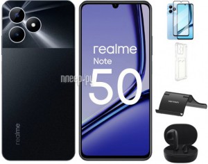 Фото Realme Note 50 4/128Gb Black & Wireless Headphones Выгодный набор + подарок серт. 200Р!!!