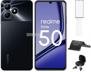 Фото Realme Note 50 4/128Gb Black & Wireless Headphones Выгодный набор + подарок серт. 200Р!!!