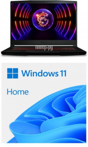 Фото MSI Thin GF63 12UCX-1048XRU Black 9S7-16R821-1048 + Microsoft Карточка цифрового товара Windows 11 Home Выгодный набор!!!