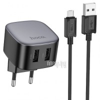 Фото Hoco CS31A Wing 2xUSB + кабель MicroUSB Black 6942007617390