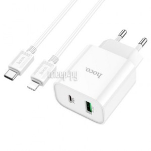 Фото Hoco C80A Plus Rapido USB - Type-C + кабель Lightning White 6931474779892