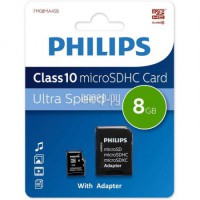 Фото 8Gb - Philips Micro Secure Digital HC Class 10 FM08MA45B/97 с переходником под SD