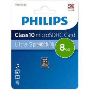 Фото 8Gb - Philips Micro Secure Digital HC Class 10 FM08MD45B/97
