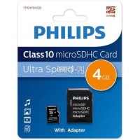 Фото 4Gb - Philips Micro Secure Digital HC Class 10 FM04MA45B/97 с переходником под SD