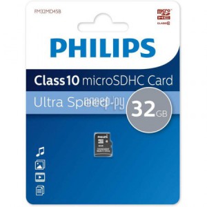 Фото 32Gb - Philips Micro Secure Digital HC Class 10 FM32MD45B/97