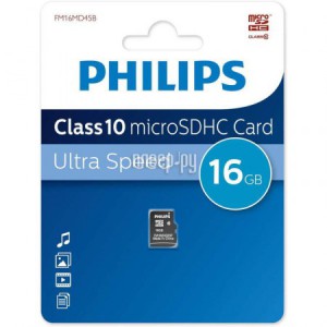 Фото 16Gb - Philips Micro Secure Digital HC Class 10 FM16MD45B/97