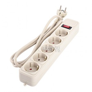 Фото Сетевой фильтр Perfeo Real Power 5 Sockets 1.8m Grey PF_E1498