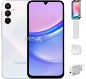 Фото Samsung SM-A155 Galaxy A15 6/128Gb Light Blue & Wireless Headphones Выгодный набор + подарок серт. 200Р!!!