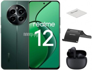 Фото Realme 12 4G 8/512Gb RMX3871 Green & Wireless Headphones Выгодный набор + подарок серт. 200Р!!!