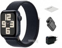 Фото APPLE Watch SE GPS 44mm Midnight Aluminium Case with Midnight Sport Loop MREA3 Выгодный набор + подарок серт. 200Р!!!
