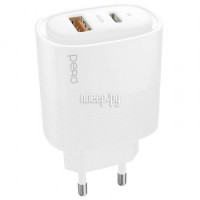 Фото Pero TC11 USB-A QC3.0 + USB-C PD 45W White TC11W