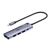 Фото USB-концентратор Netac WF13 5in1 Type-C to 2xUSB 2.0 + 1xUSB 3.0 + 1xHDMI + 1 Type-C (DP) Grey NT08WF13-30GR