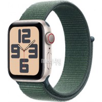 Фото APPLE Watch SE (2024) GPS + Cellular 40mm Starlight Aluminium Case with Lake Green Sport Loop MXGH3