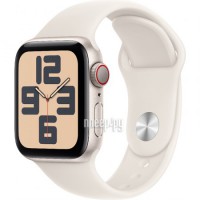 Фото APPLE Watch SE (2024) GPS + Cellular 40mm Starlight Aluminium Case with Starlight Sport Band - M/L MXGK3