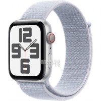 Фото APPLE Watch SE (2024) GPS + Cellular 44mm Silver Aluminium Case with Blue Cloud Sport Loop MXGR3