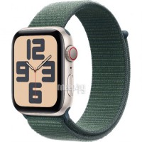 Фото APPLE Watch SE (2024) GPS + Cellular 44mm Starlight Aluminium Case with Lake Green Sport Loop MXGV3