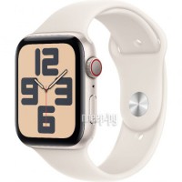 Фото APPLE Watch SE (2024) GPS + Cellular 44mm Starlight Aluminium Case with Starlight Sport Band - M/L MXGU3