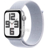 Фото APPLE Watch SE (2024) GPS 44mm Silver Aluminium Case with Blue Cloud Sport Loop MXET3