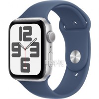 Фото APPLE Watch SE (2024) GPS 44mm Silver Aluminium Case with Denim Sport Band - S/M MXEQ3