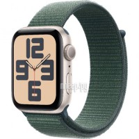 Фото APPLE Watch SE (2024) GPS 44mm Starlight Aluminium Case with Lake Green Sport Loop MXEW3