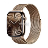 Фото APPLE Watch Series 10 GPS + Cellular 42mm Gold Titanium Case with Gold Milanese Loop MX083