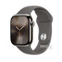 Фото APPLE Watch Series 10 GPS + Cellular 42mm Natural Titanium Case with Stone Grey Sport Band - M/L MWXE3