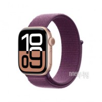 Фото APPLE Watch Series 10 GPS + Cellular 42mm Rose Gold Aluminium Case with Plum Sport Loop MWXC3