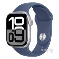 Фото APPLE Watch Series 10 GPS + Cellular 42mm Silver Aluminium Case with Denim Sport Band - M/L MWX43