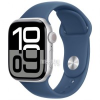 Фото APPLE Watch Series 10 GPS 42mm Silver Aluminium Case with Denim Sport Band - S/M MWWA3