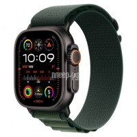 Фото APPLE Watch Ultra 2 (2024) GPS + Cellular 49mm Black Titanium Case with Dark Green Alpine Loop - Medium MX4R3