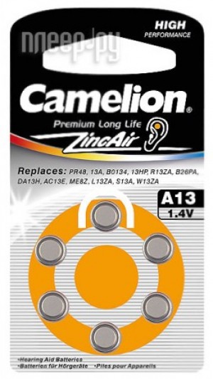 Фото Батарейки Camelion ZA13 BL-6 / A13-BP6 1.4V 280mAh