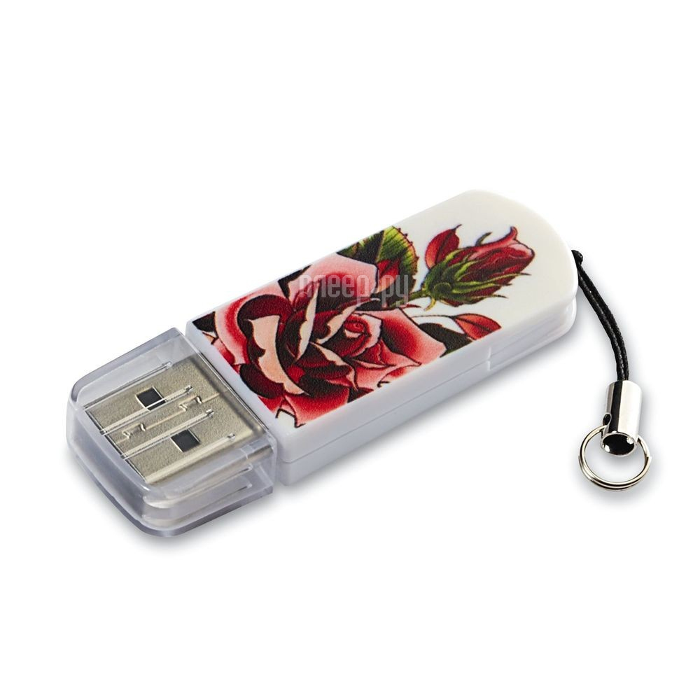 USB Flash Drive 16Gb - Verbatim Mini Tattoo Edition USB 2.0 Rose 49885
