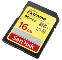 Фото 16Gb - SanDisk - Extreme Secure Digital HC Class 10 90MB/s UHS-I U3 SDSDXNE-016G-GNCIN